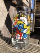 画像1: 80s Vintage Hardee's Smurf Glass SMURFETTE (R343) (1)