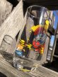 画像2: 80s Vintage Hardee's Smurf Glass PAPA (R339) (2)