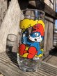 画像1: 80s Vintage Hardee's Smurf Glass PAPA (R339) (1)