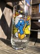 画像1: 80s Vintage Hardee's Smurf Glass HARMONY SMURF (R341) (1)