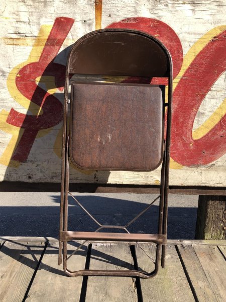 画像1: Vintage USA Metal Folding Chair Packer7 (B384) (1)