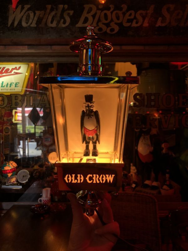 Vintage Old Crow Bourbon Whisky BAR Wall Lamp Sign (T136