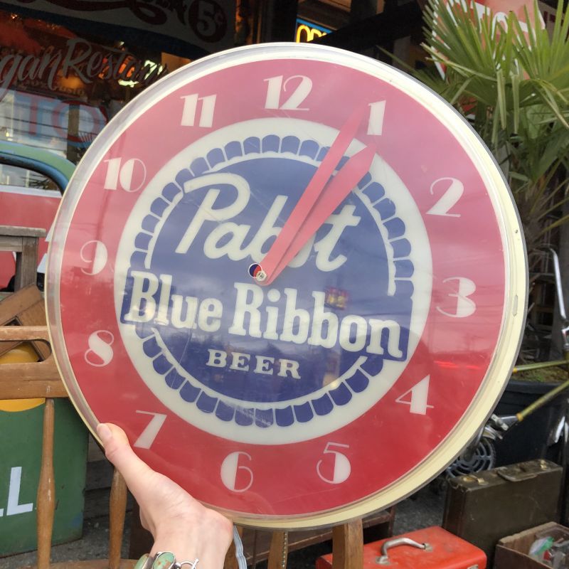 Vintage Pabst Blue Ribbon Beer Lighted Clock Sign (T609 ...