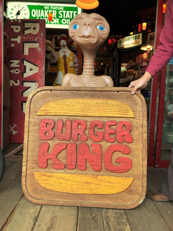 70s Vintage Burger King Old Logo Restauraunt Store Display Sign