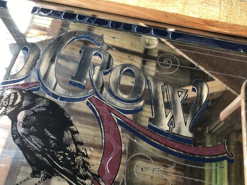 Vintage OLD CROW Kentucky Whiskey Store Display Bar Pub Mirror