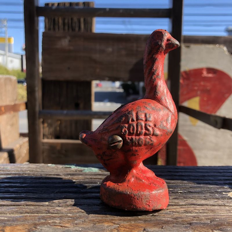 Vintage Cast Iron Red Goose Shoes Bank (B746) - 2000toys Antique Mall