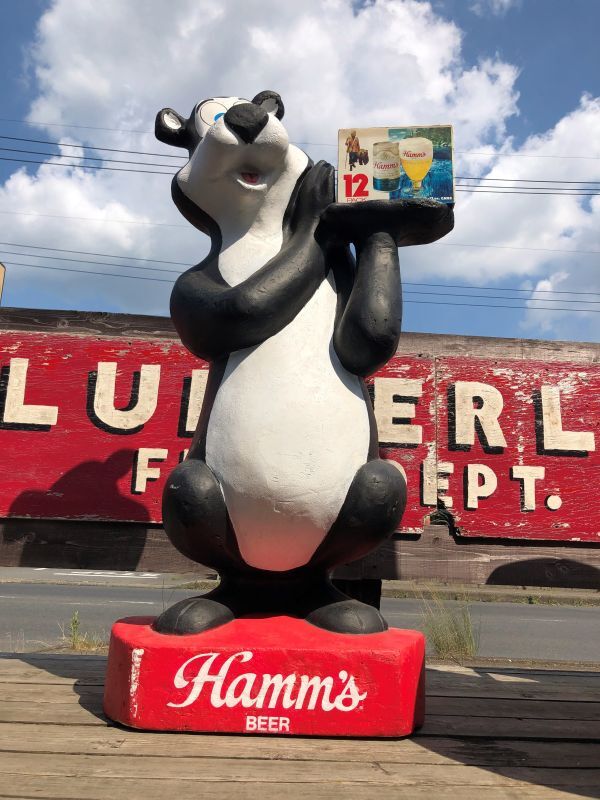 Vintage Advertising Hamm's Beer Bear Life Size Styrofoam Store Display  (M048)