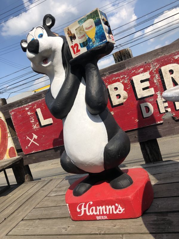 Vintage Advertising Hamm's Beer Bear Life Size Styrofoam Store Display  (M048)